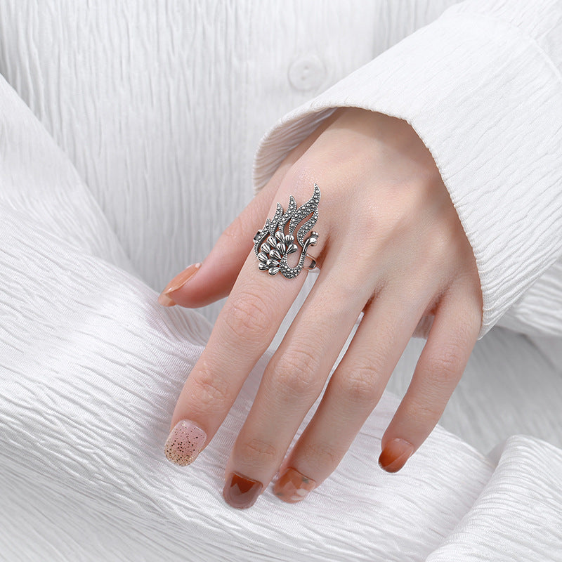 National Style Peacock Phoenix Shape Ring