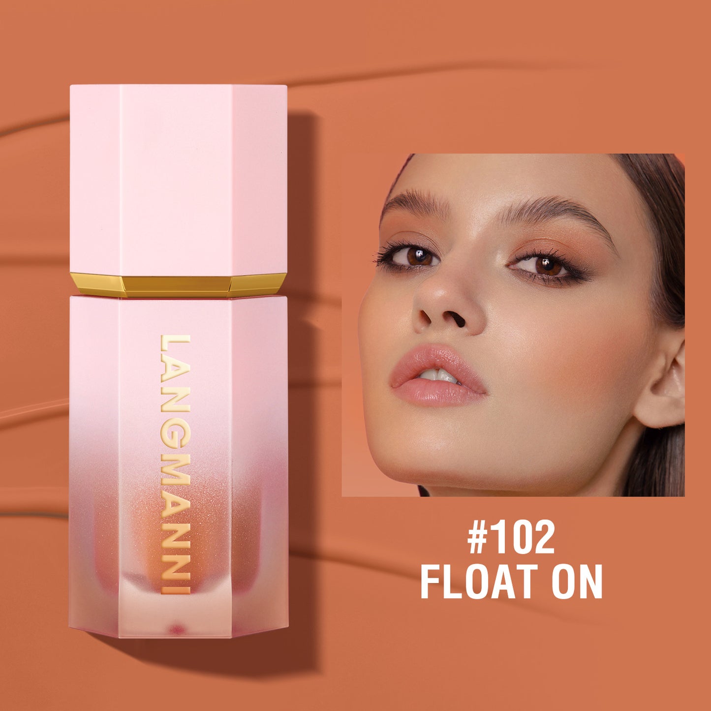 Langmanni Eight-color Blush Liquid Repair Capacity Brighten Chi Long-lasting Color Natural Blush Liquid Cross-border Makeup